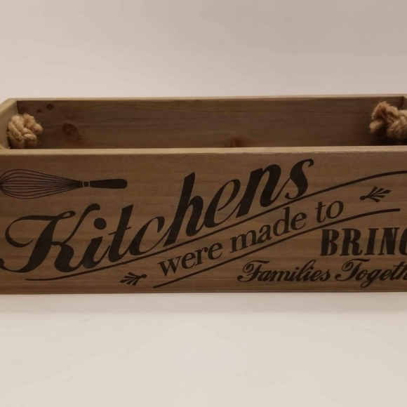 Rustic Wooden Kitchen Storage Box - Picture 6 of 12
